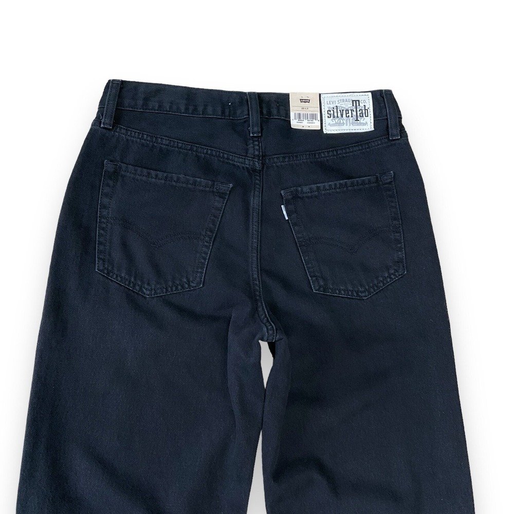 Levis Silvertab Jeans Women 28 (30x30.5) Black Ripped 94 Baggy Straight NWT - Picture 5 of 11